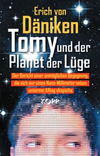 Ein Plakat mit einem Mannes Gesicht und den Worten "Tomyund der Planet der Luge".