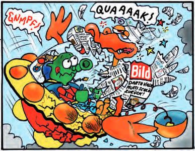 Eine Karikatur von verschiedenen Farbobjekten.