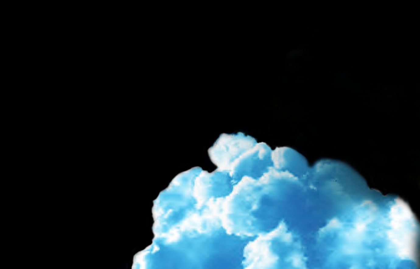 Wolken am Himmel auf einem schwarzen Hintergrund