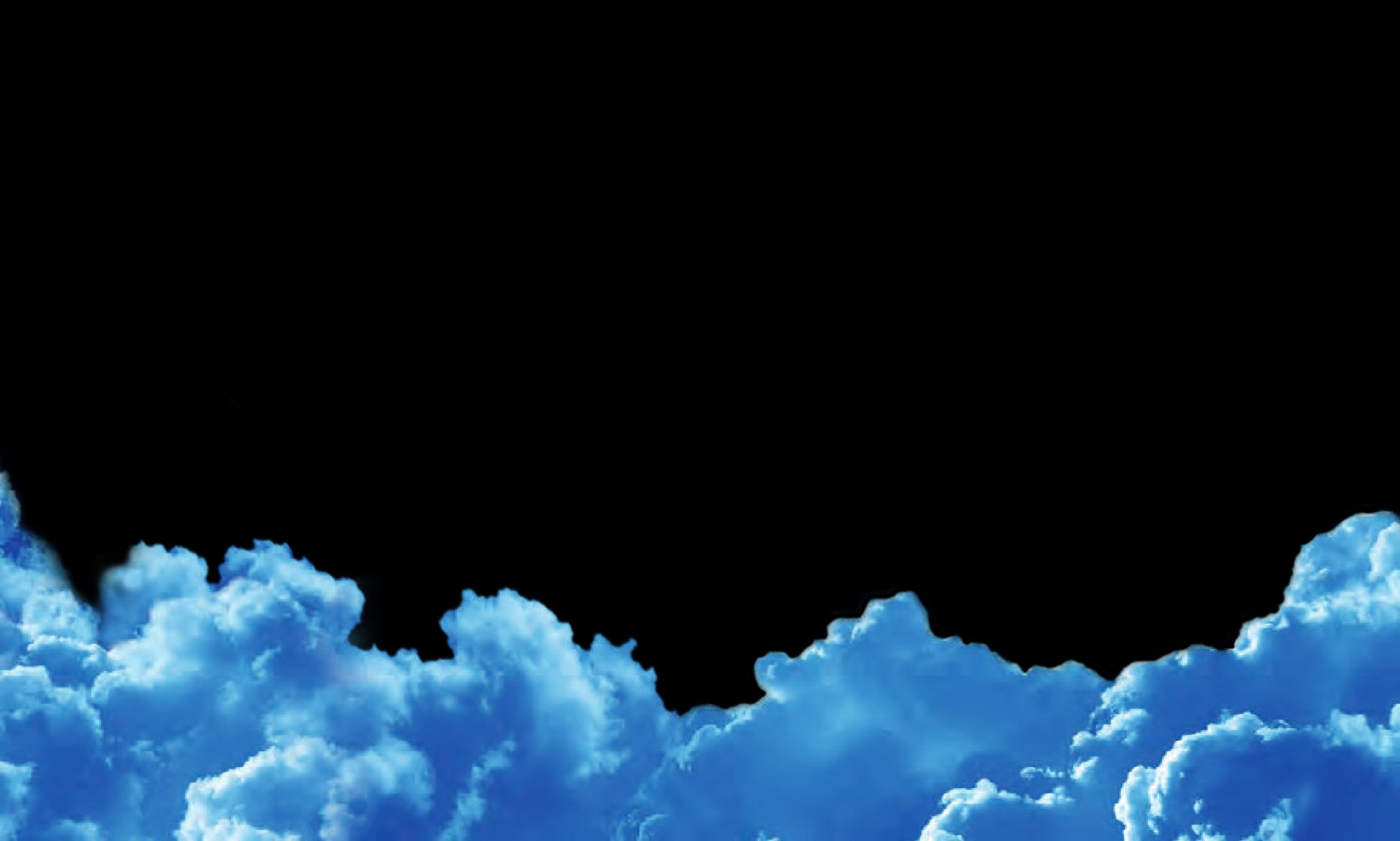 Wolken am Himmel auf einem schwarzen Hintergrund