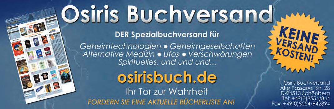Eine Werbung für eine Firma namens OSIRIS BUCHVERSAND.