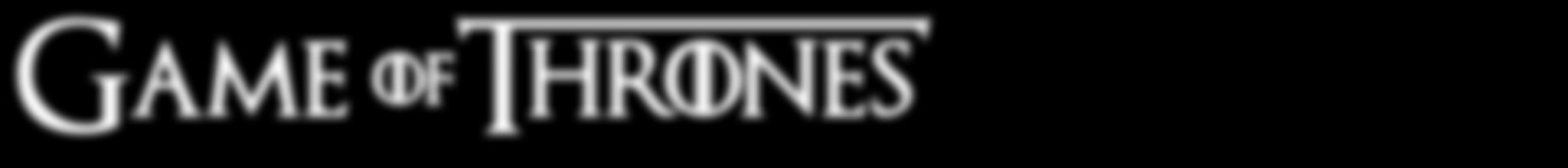 Ein schwarzer Hintergrund mit den Worten "Spiel von Thrones" in weißen Buchstaben.