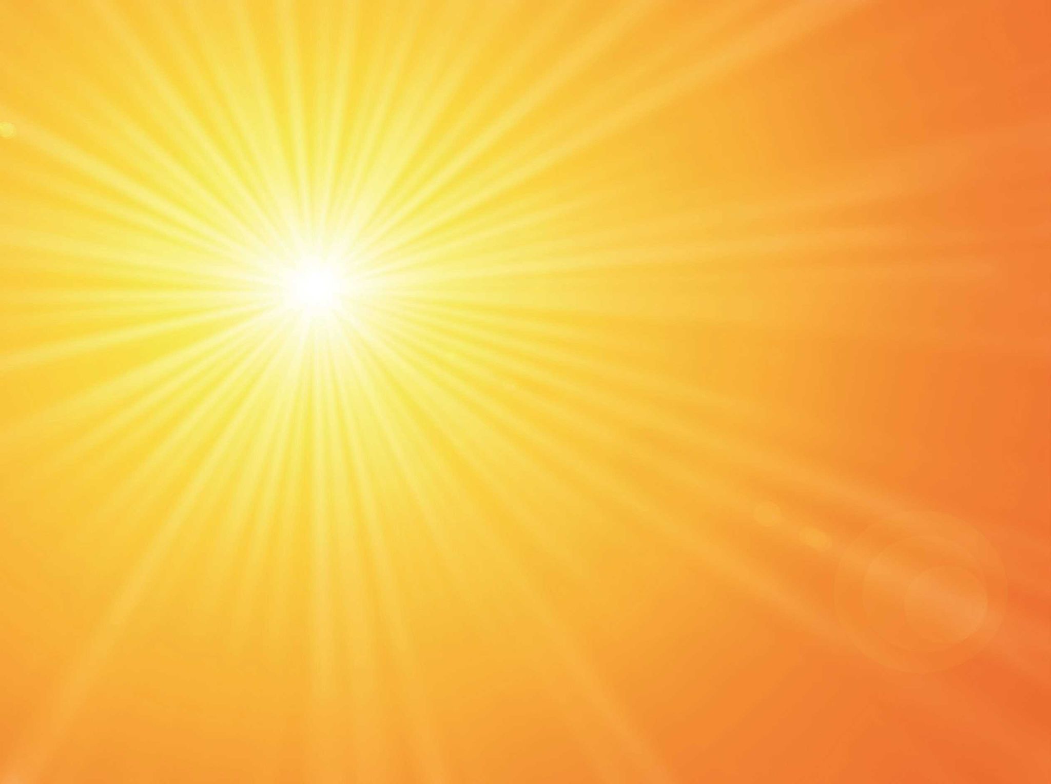 Ein hellgelber Sonnenstrahl mit schwarzer Kante.