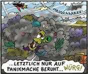 Ein Cartoonbild von Blumen mit deutscher Untertitel.