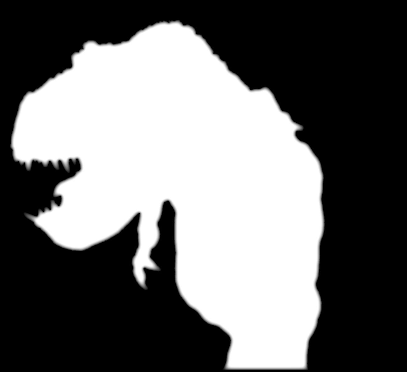 Eine Silhouette eines Bären auf einem schwarzen Hintergrund.