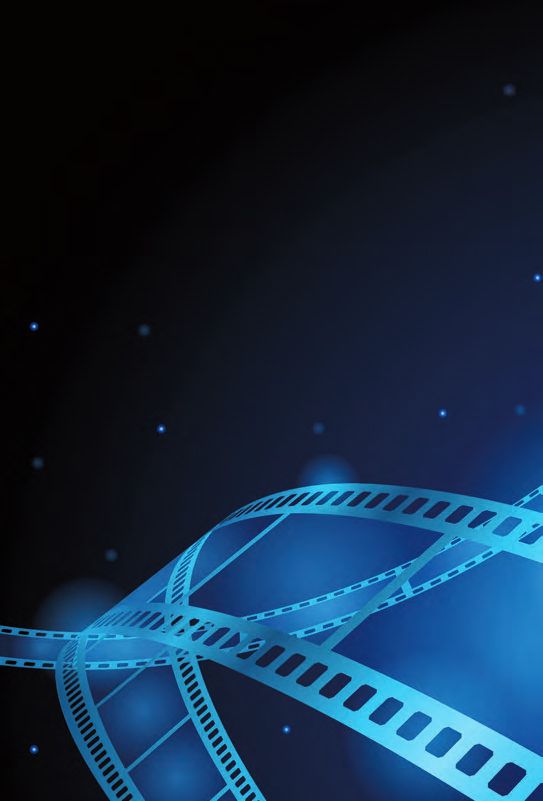 ein Filmrollen auf schwarzem Hintergrund