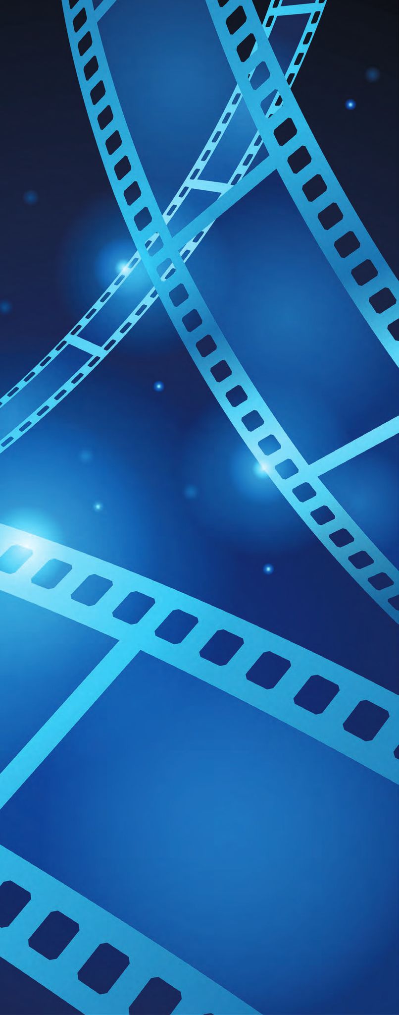 ein blaues Filmrad auf einem schwarzen Hintergrund