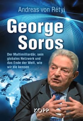 Ein Plakat von George Soros mit einem Mann im Anzug.