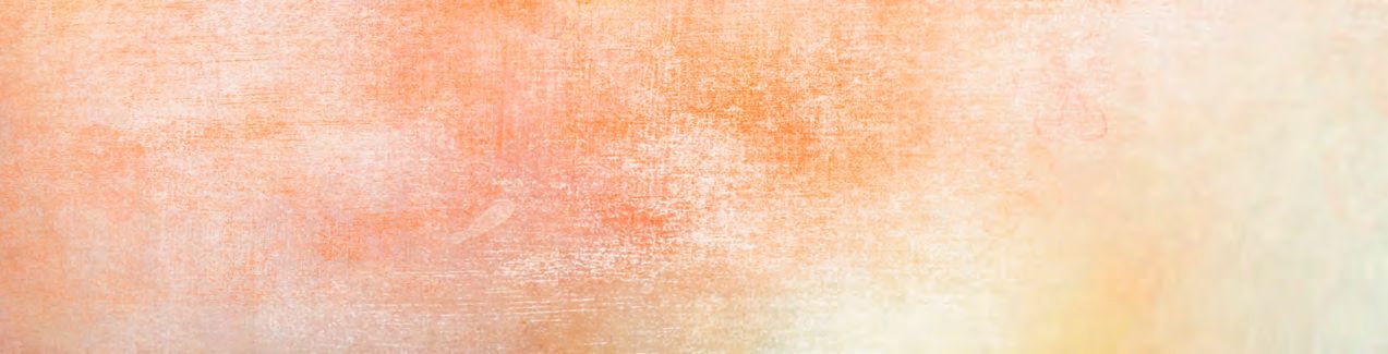 Ein weißes und orangefarbes Gemälde mit schwarzer Kante.