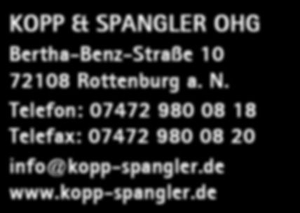 Ein schwarzer Hintergrund mit den Worten "Kopp & Spangler OHG" darauf.