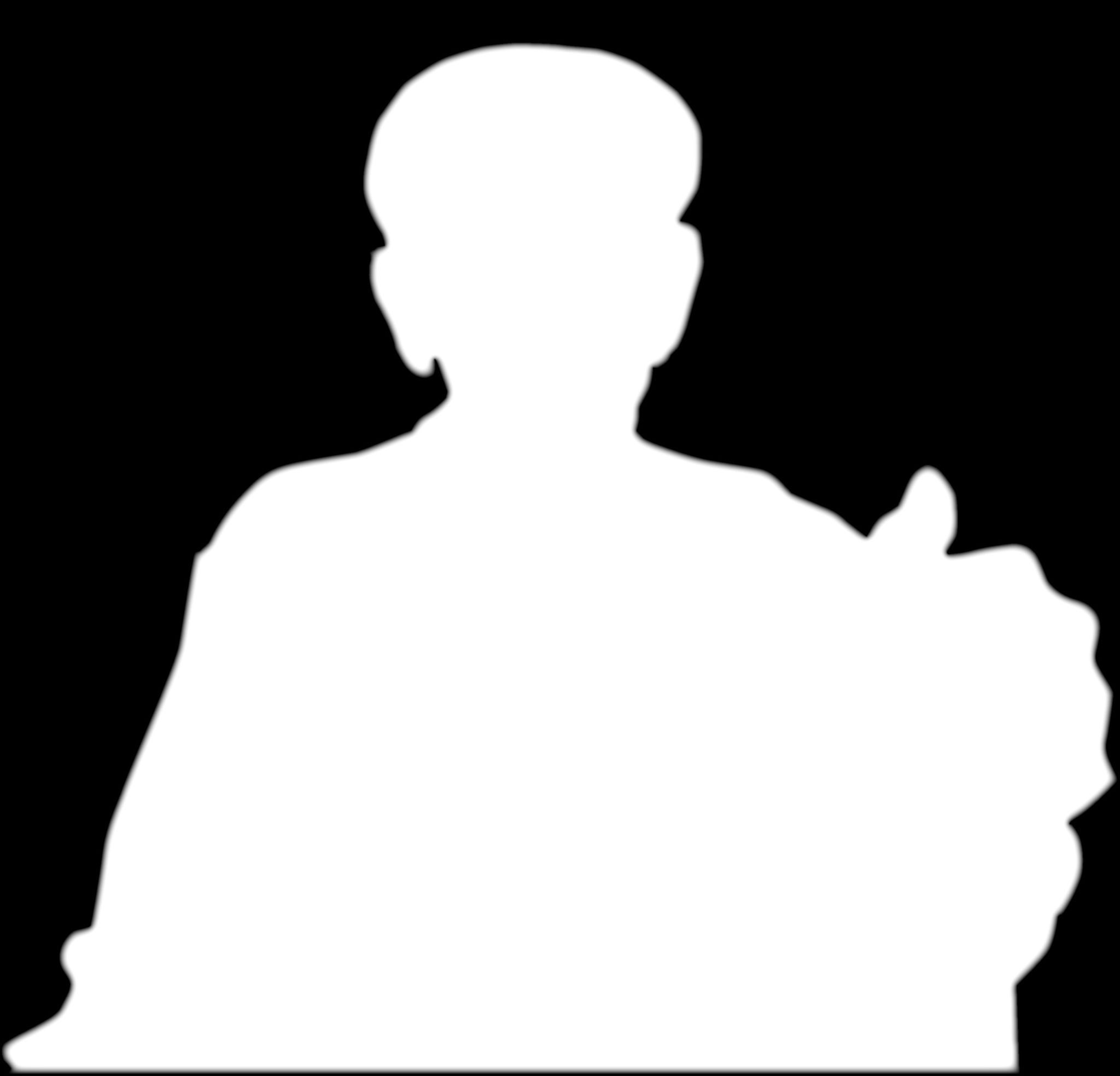 Eine Silhouette einer Person, die vor einem schwarzen Hintergrund steht.