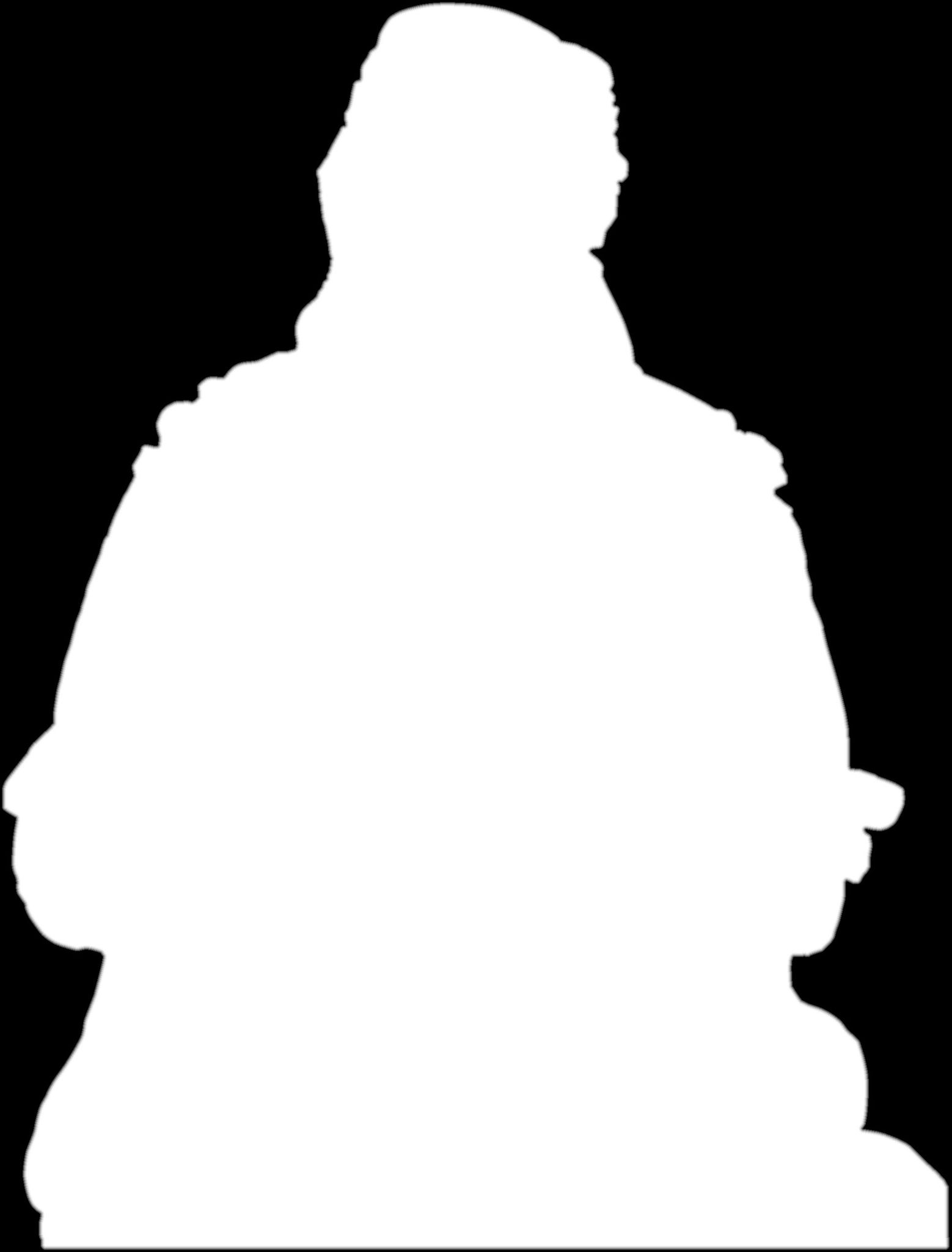 Eine Silhouette eines Weihnachtsbaums auf einem schwarzen Hintergrund.