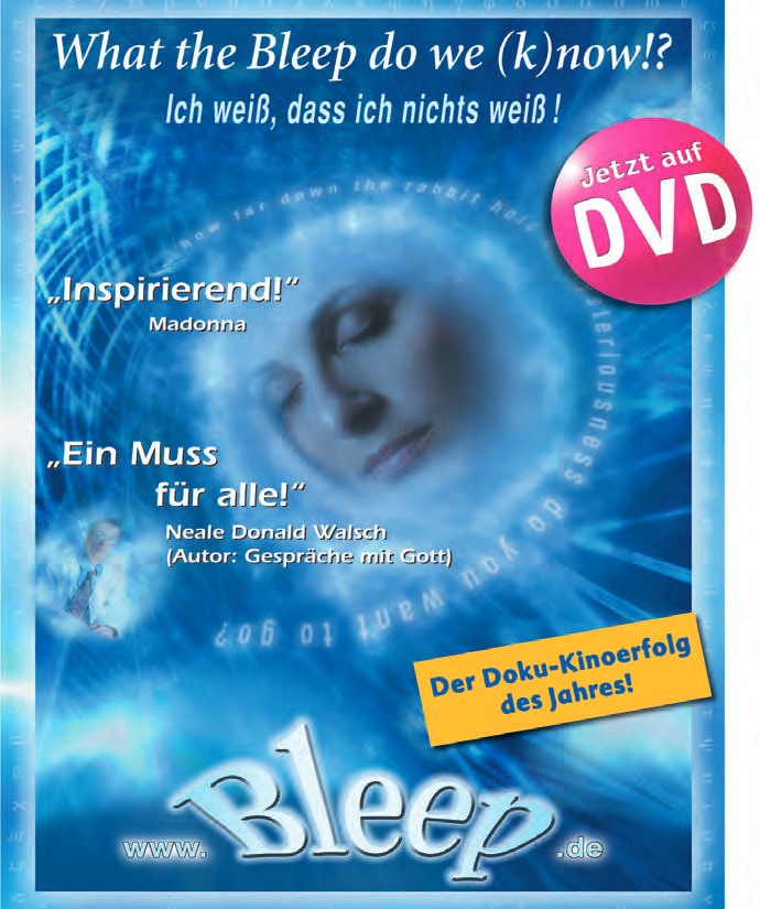 Ein Plakat für ein Buch mit dem Titel "Was zum Bleep tun wir (Wissen wir!)