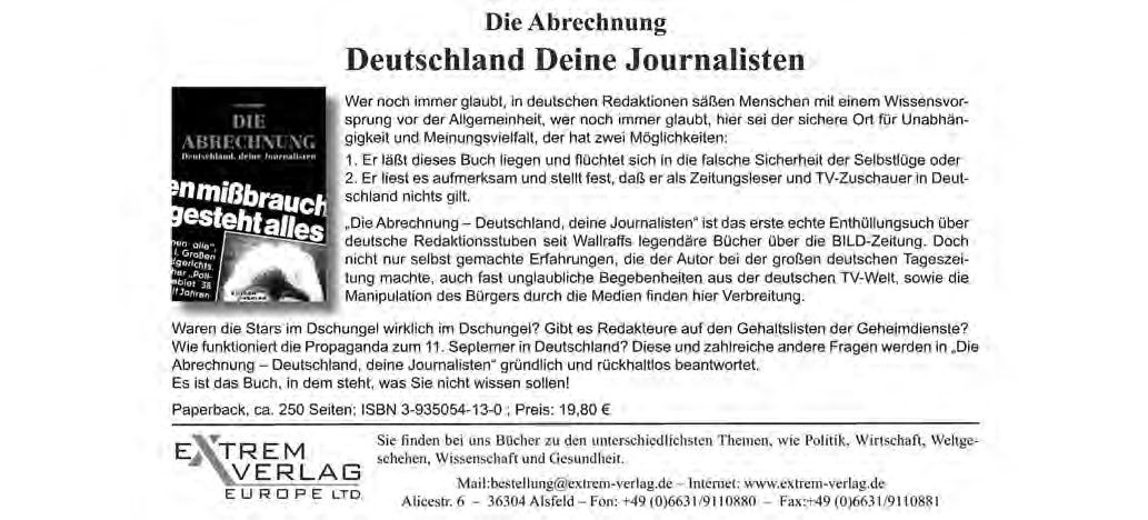 Ein Bildschirmbild eines Buches mit dem Titel Die Abbrechnung Deutschland Deine Journalisten.