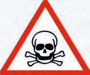 Ein Schild mit Schädel und Kreuzknochen.