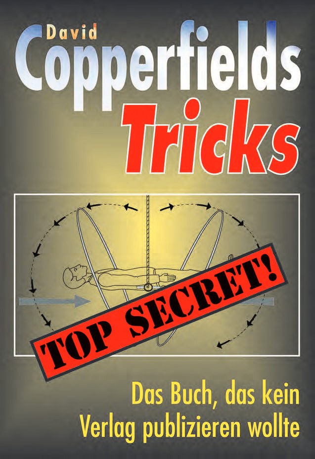 Ein Buchcover mit dem Titel "Copperfields Tricks" von David Copperfield.