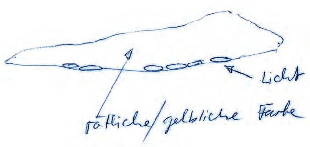 Ein Stück Papier mit Handschrift.