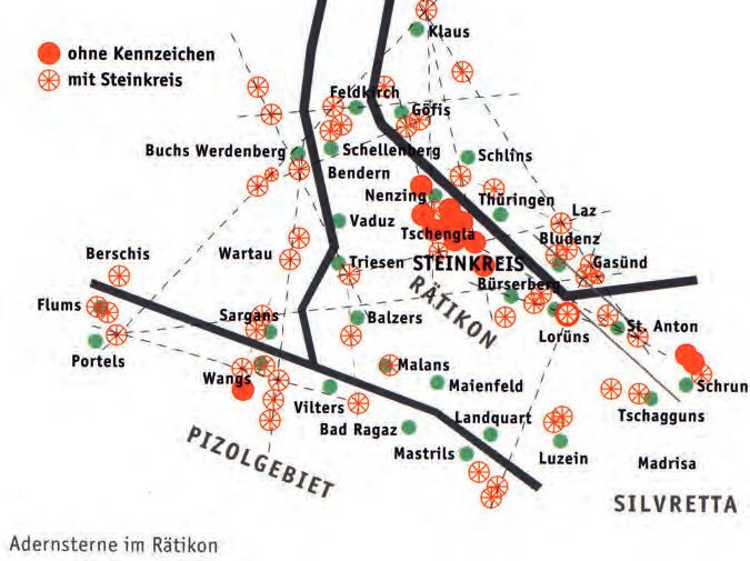 Karte einer Stadt in Deutschland mit verschiedenen Namen
