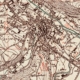 Eine Karte einer Stadt mit vielen Gebäuden und Straßen.