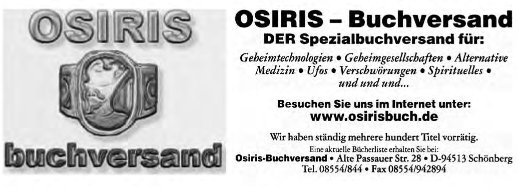 Ein Schild für OSIRIS - Buchversand mit einem Bild eines Mannes Kopf.