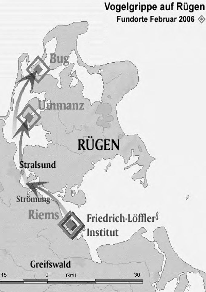 Eine Landkarte mit dem Namen Rügen darauf.