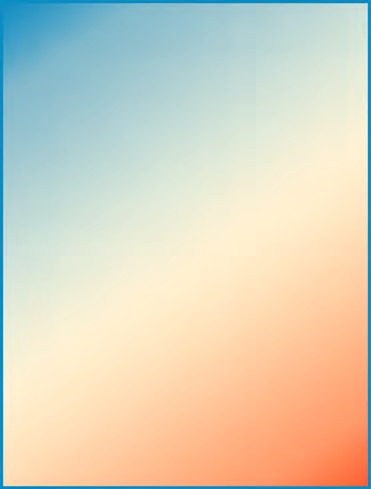 Ein blauer und orangefarbener Bildschirm mit schwarzer Grenze.