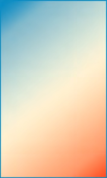 Ein blauer und orangefarbener Hintergrund mit schwarzer Grenze.